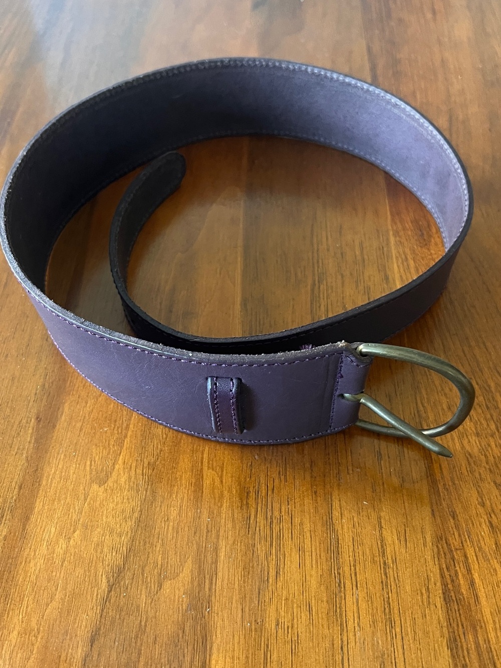 Leather Waist Belt in Deep Plum